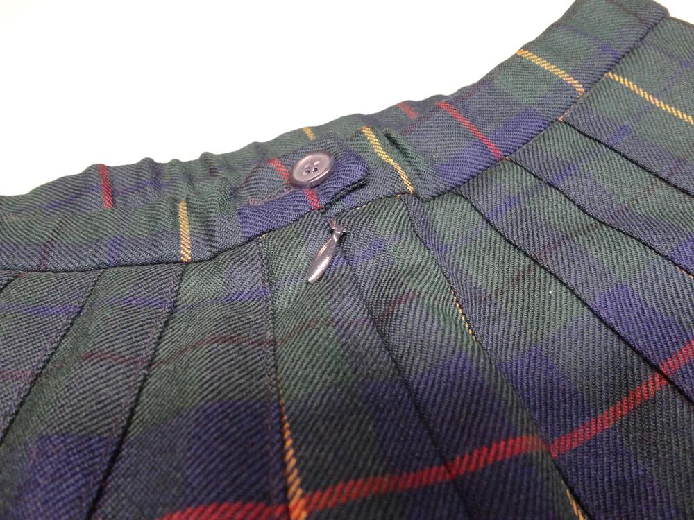 Pendleton Skirt Womens 10 Petite Green Tartan Plaid Wool Twill Pleated Midi USA - Picture 7 of 9